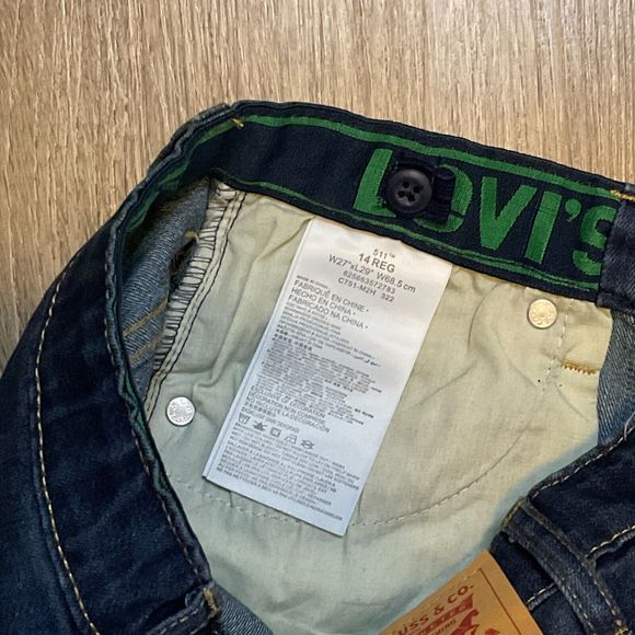 Levi's 511 Slim Eco Performance Jeans, Boy's Size‎ 14 Reg 27x29 NEW NWOT - Picture 7 of 7